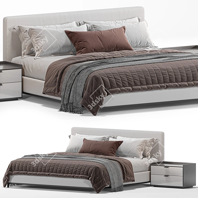 Elegant Minotti Andersen Bed 3D model image 1