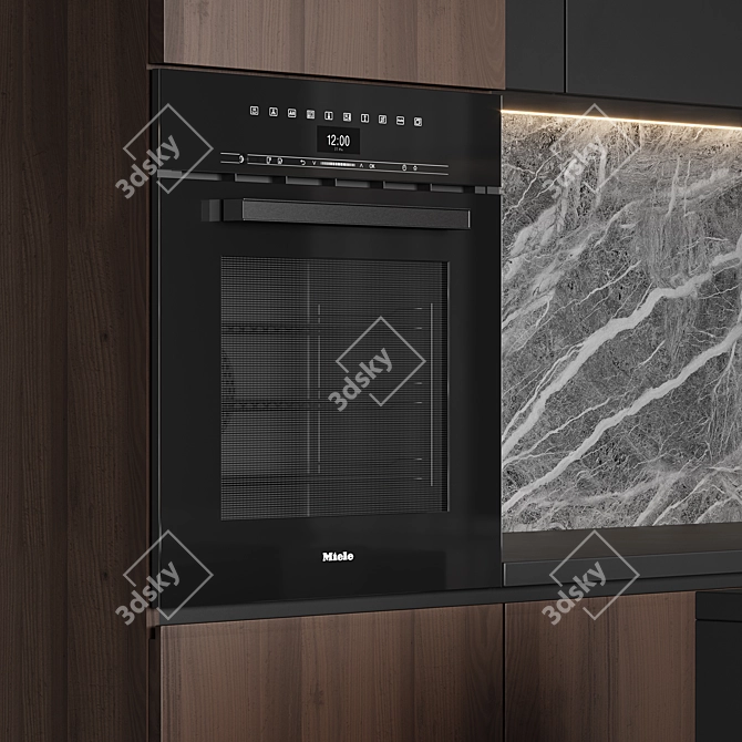 Modern Kitchen 3D Model Set 3D model image 2