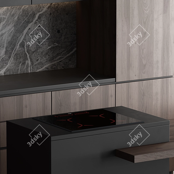 Modern Kitchen 3D Model Set 3D model image 4