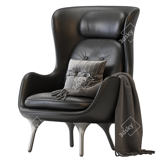 Modern Leather Easy Chair Design 3D model image 1