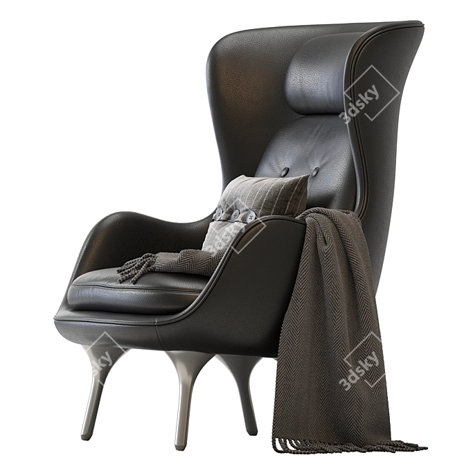 Modern Leather Easy Chair Design 3D model image 2