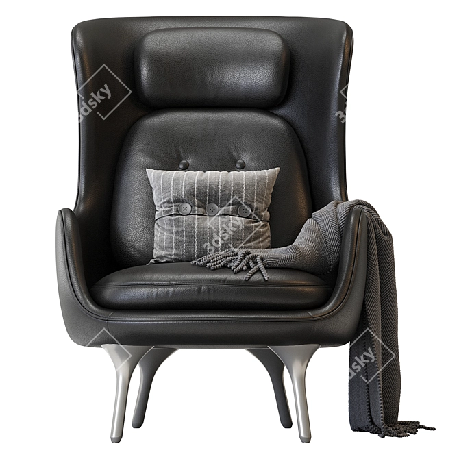 Modern Leather Easy Chair Design 3D model image 3