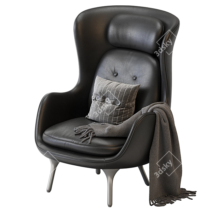 Modern Leather Easy Chair Design 3D model image 4