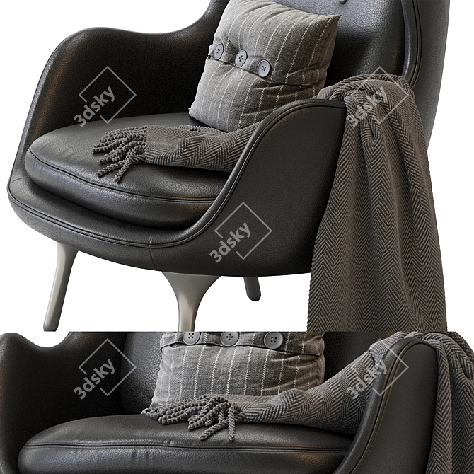 Modern Leather Easy Chair Design 3D model image 5