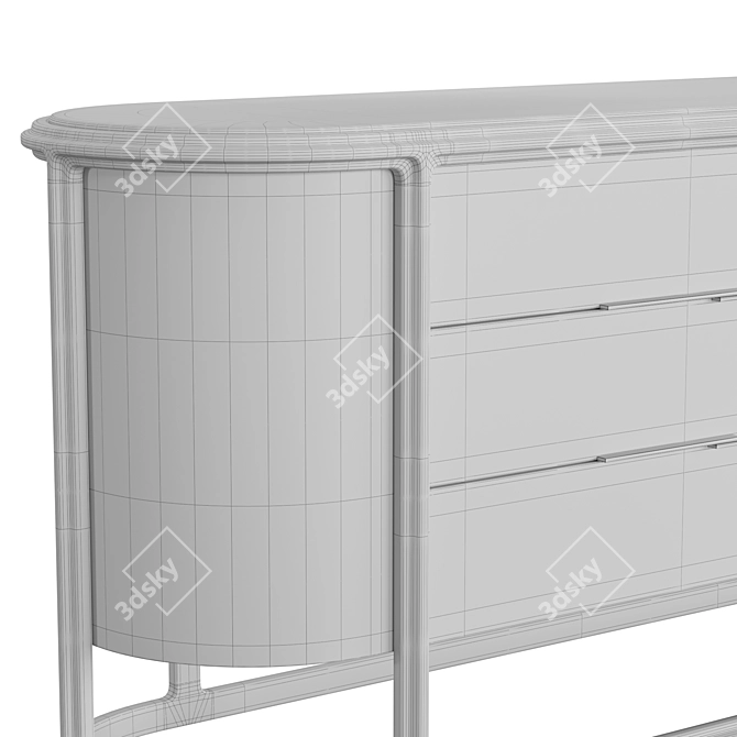 Elegant Walnut Chest Drawers 3D model image 6