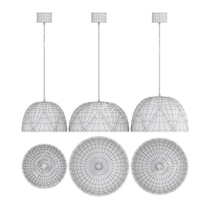 Scandinavian Styled Pendant Lamp 3D model image 2