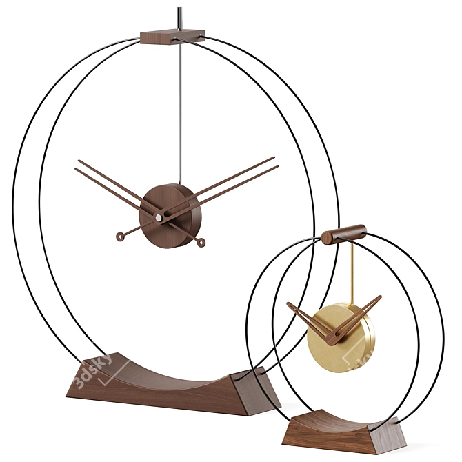 Modern Minimalist Table Clocks Set 3D model image 1