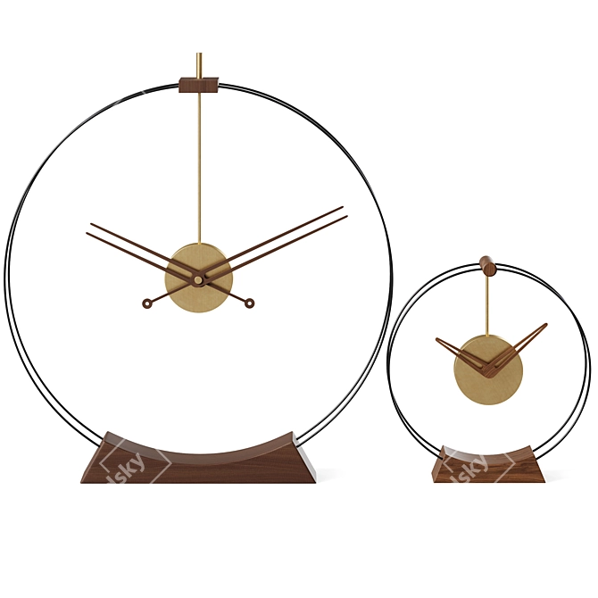 Modern Minimalist Table Clocks Set 3D model image 4