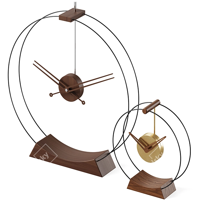 Modern Minimalist Table Clocks Set 3D model image 5