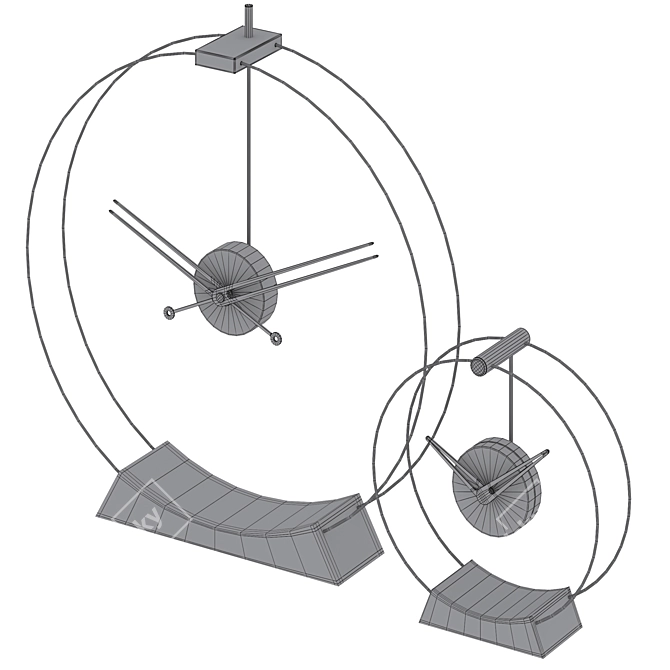 Modern Minimalist Table Clocks Set 3D model image 6