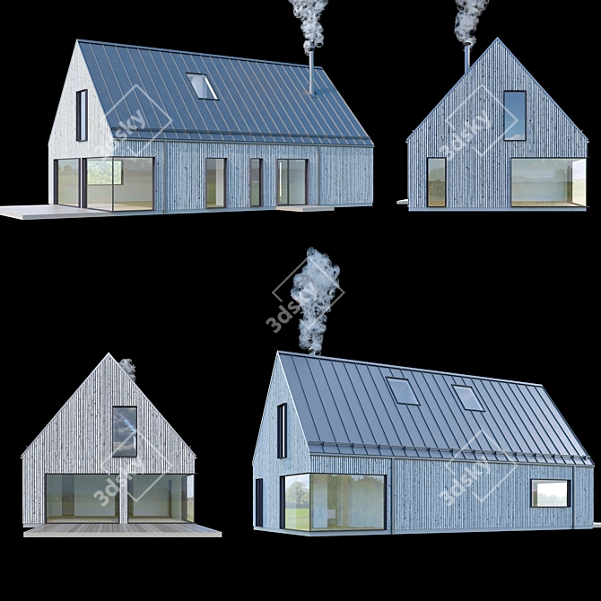 2014 Modern House Model Kit 3D model image 5