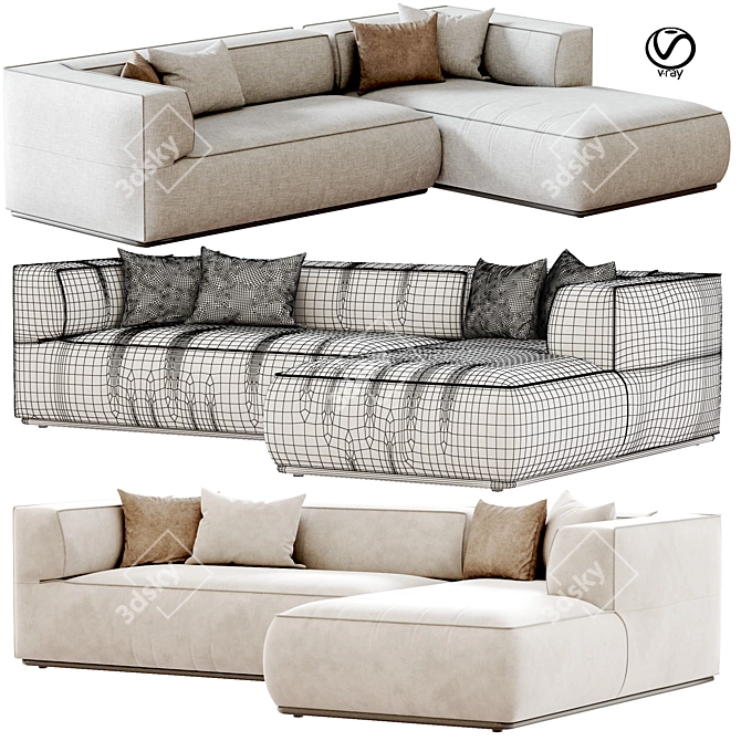 Elegant PERRY Sofa Flexform 3D model image 5