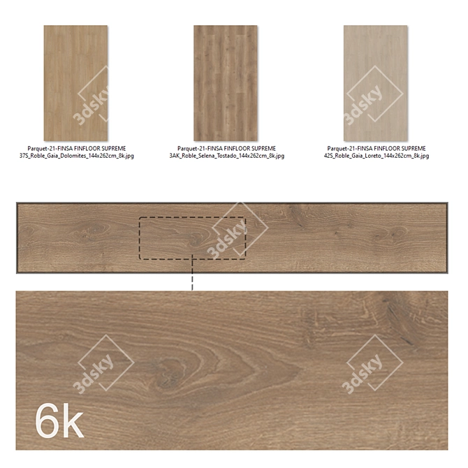 Premium Oak Parquet Texture Bundle 3D model image 2