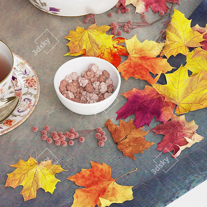 Autumn Tea Set | Decorative Paradise 3D model image 3