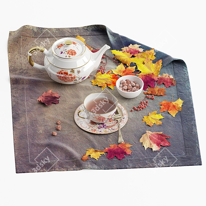 Autumn Tea Set | Decorative Paradise 3D model image 5