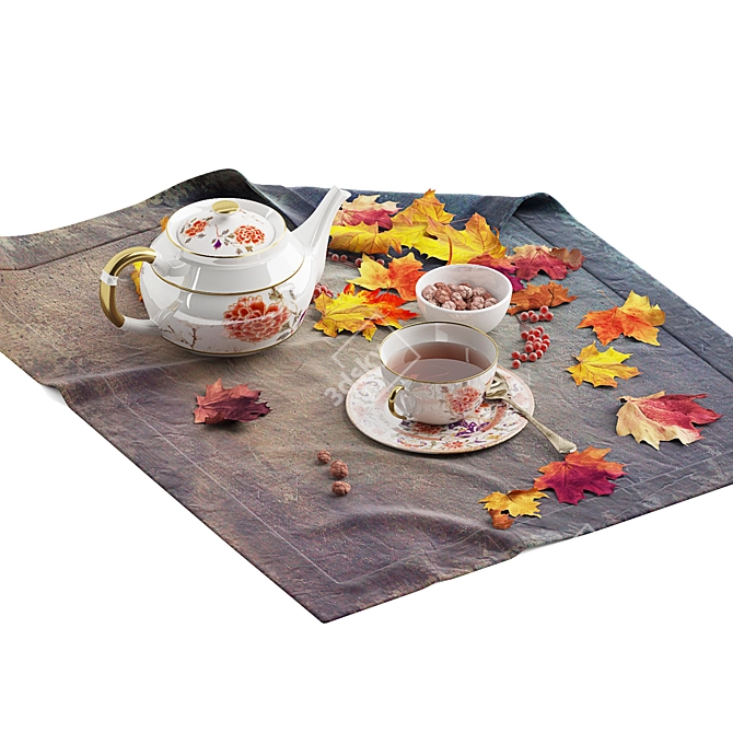 Autumn Tea Set | Decorative Paradise 3D model image 6