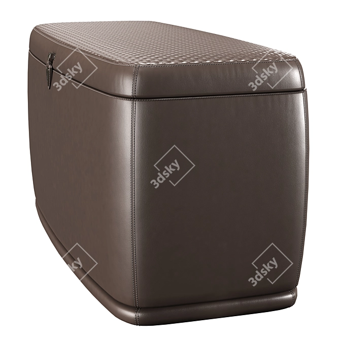 Luxury Upholstered Rectangular Pouffe 3D model image 3