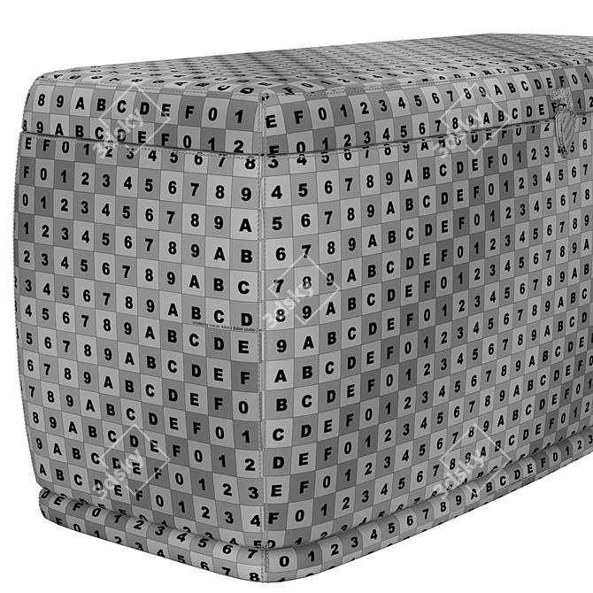 Luxury Upholstered Rectangular Pouffe 3D model image 7