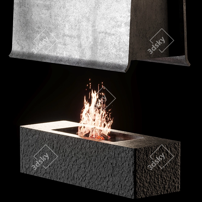 Elegant Ventilated Fireplace Ensemble 3D model image 2