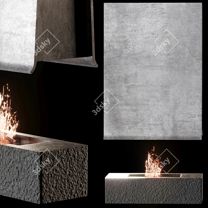 Elegant Ventilated Fireplace Ensemble 3D model image 5