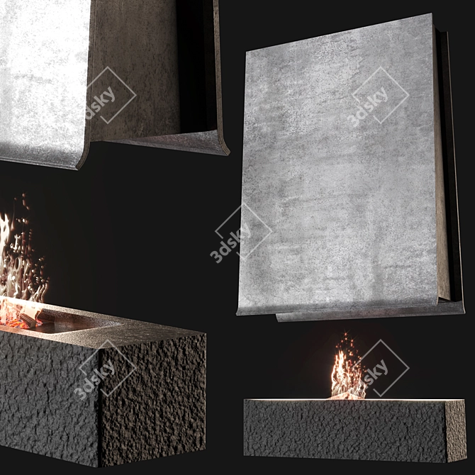 Elegant Ventilated Fireplace Ensemble 3D model image 6