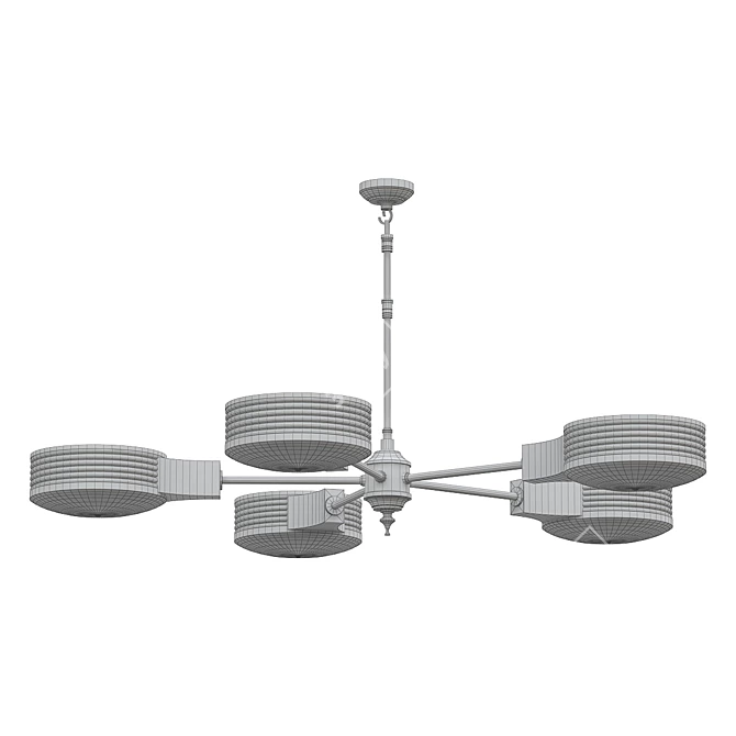 Modern Ceiling Light Fixture in White 3D model image 2