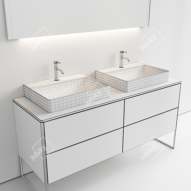 XSquare Double Vanity Set 3D model image 5