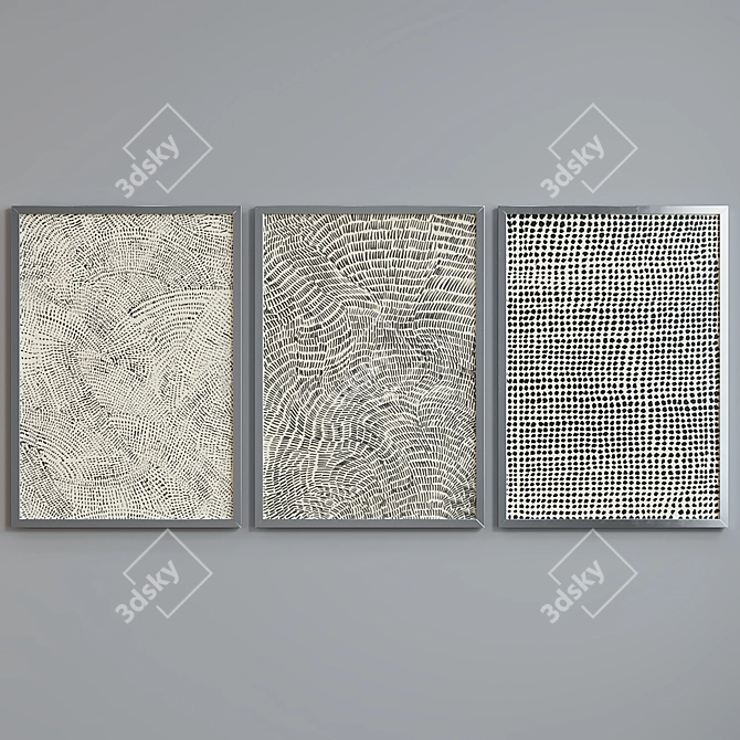 Modern Abstract Picture Frame Set 3D model image 3