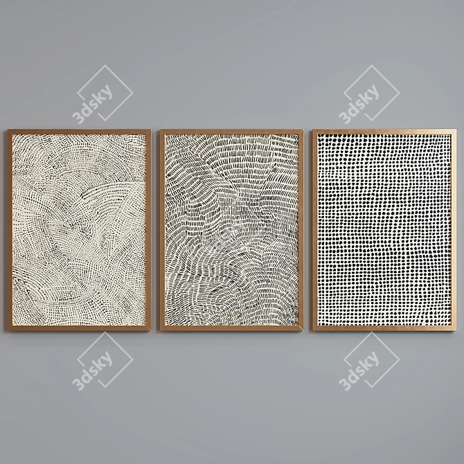 Modern Abstract Picture Frame Set 3D model image 4