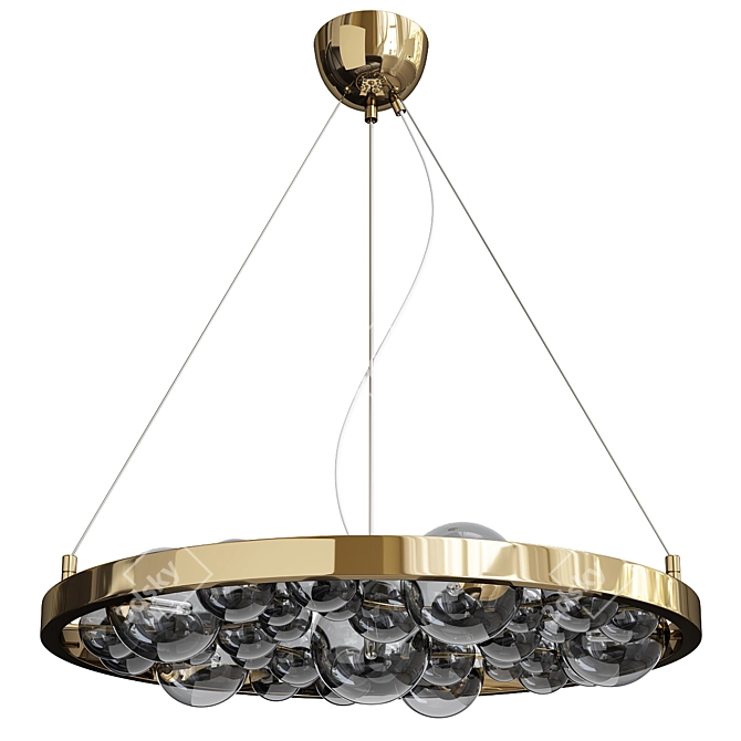 Caviar Bronze Glass Ball Chandelier 3D model image 1