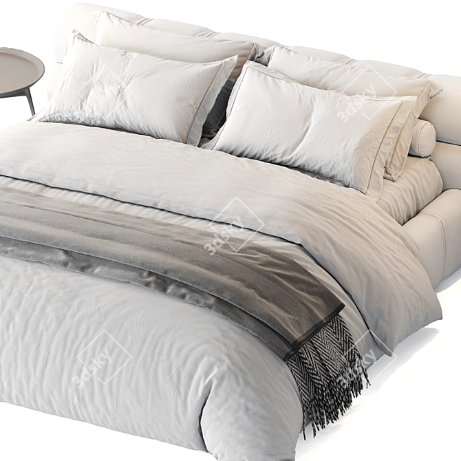 Modern Elegance Set: Tufty Bed 3D model image 3