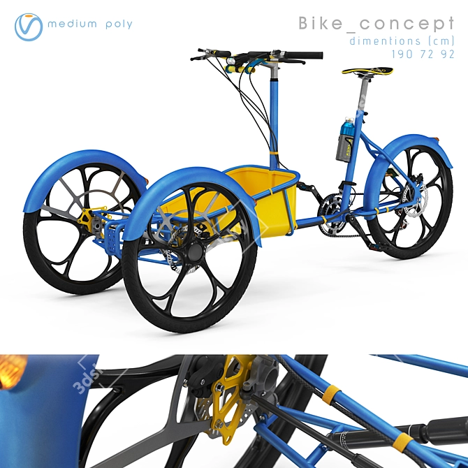 Adjustable Cargo Bike Concept 3D model image 1