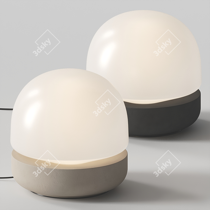 Candlelight Inspired Stone Table Lamp 3D model image 1