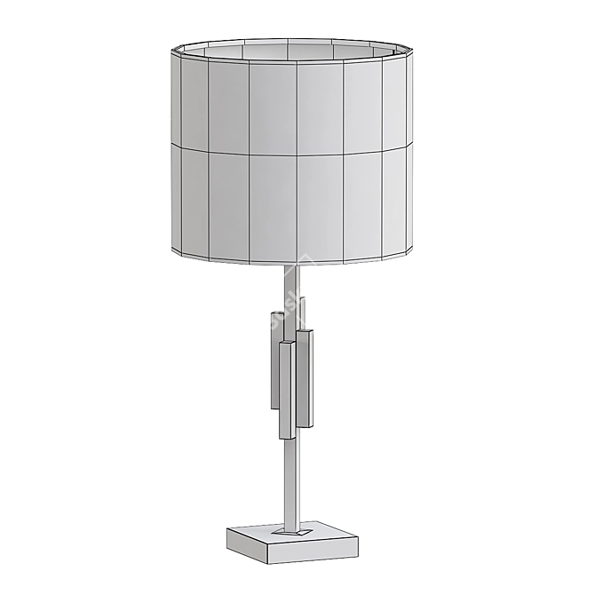 Sleek Danish Glass Metal Lamp 3D model image 2