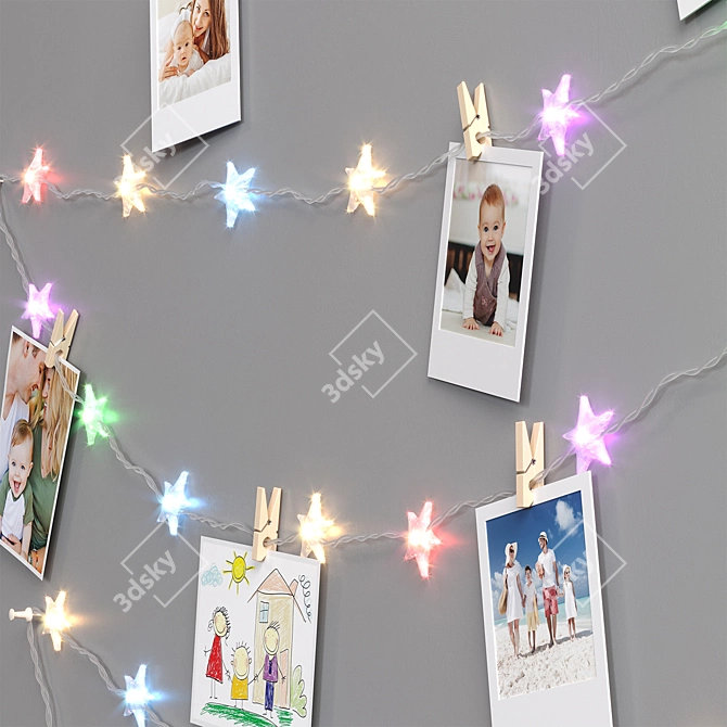 Star Garland Wall Decor 3D model image 4