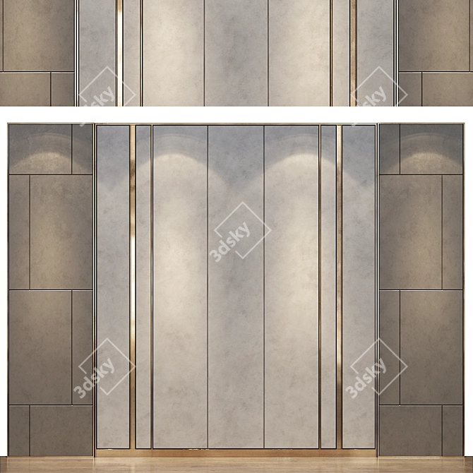 Versatile Wood Fabric Metal Panel 3D model image 1