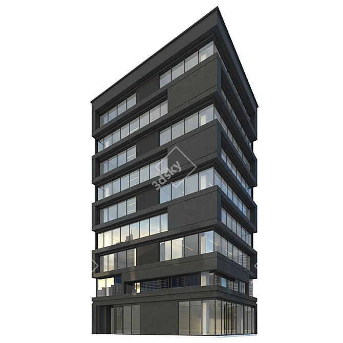 Accurate Modern Office Building Model 3D model image 1