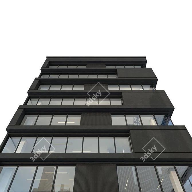 Accurate Modern Office Building Model 3D model image 3