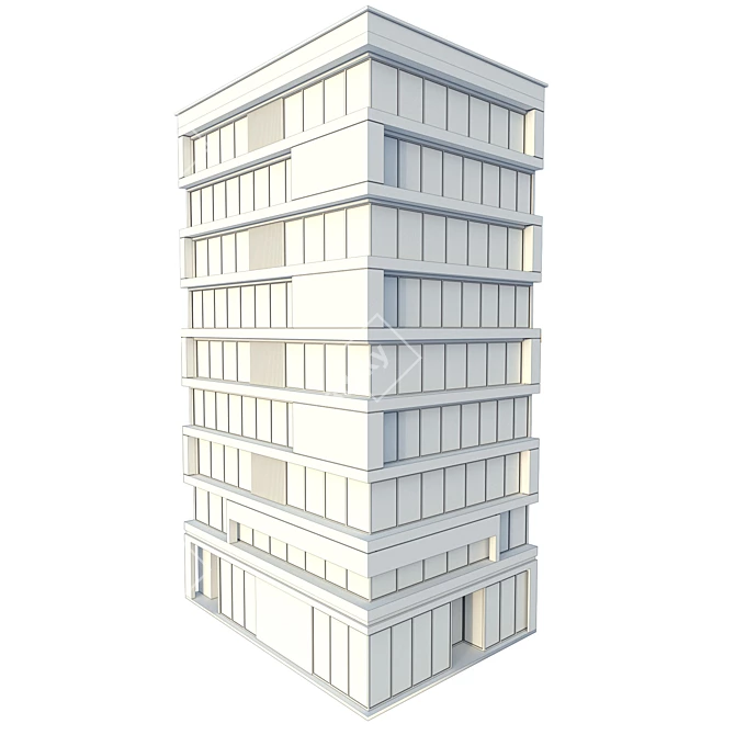 Accurate Modern Office Building Model 3D model image 4