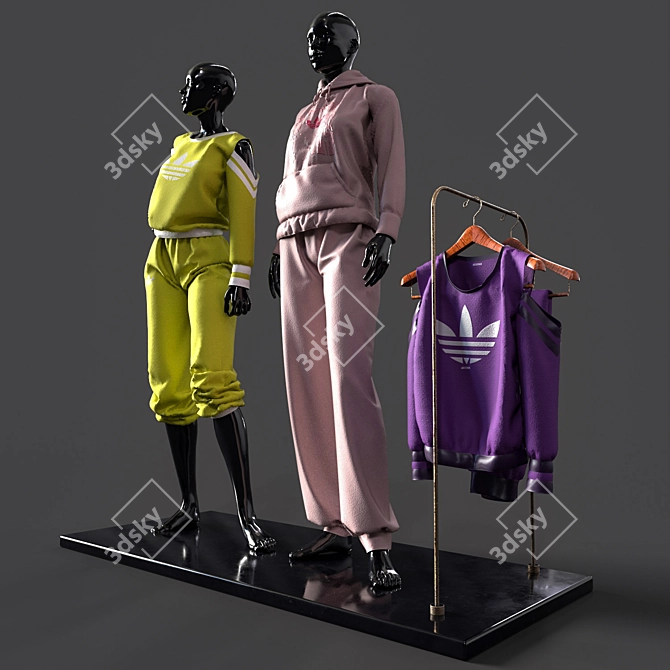 Sportswear Duo Mannequins 3D model image 2