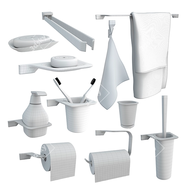 Elegant Colombo Design Bathroom Accessories 3D model image 4