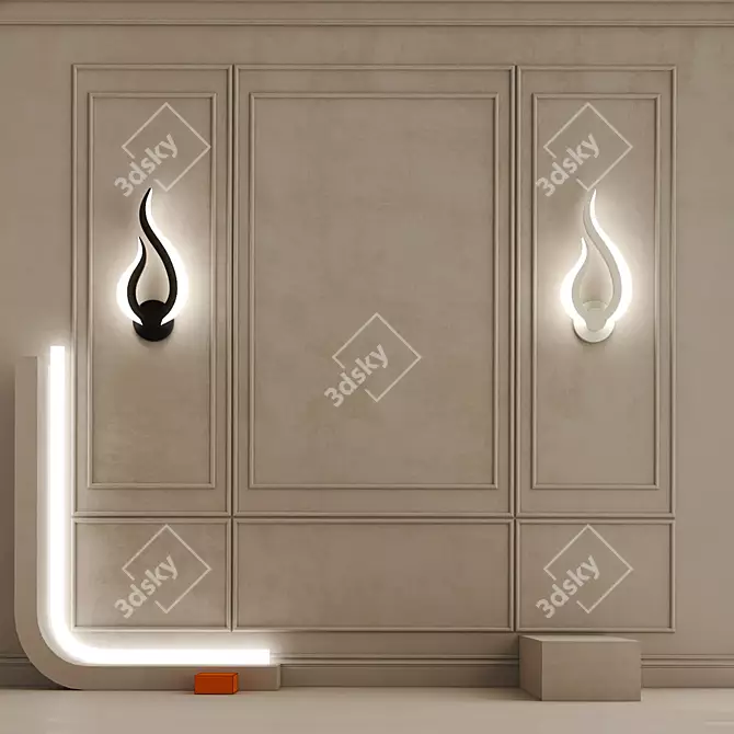 Modern LED Wall Lamp Fixture 3D model image 3