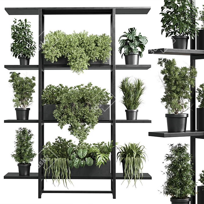 Metal Frame Vertical Wall Garden 3D model image 2