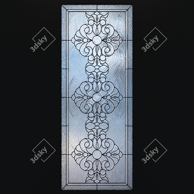 Stained Glass Window Panel 3D model image 1