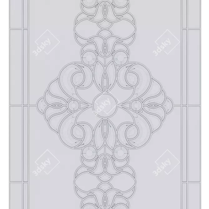 Stained Glass Window Panel 3D model image 4