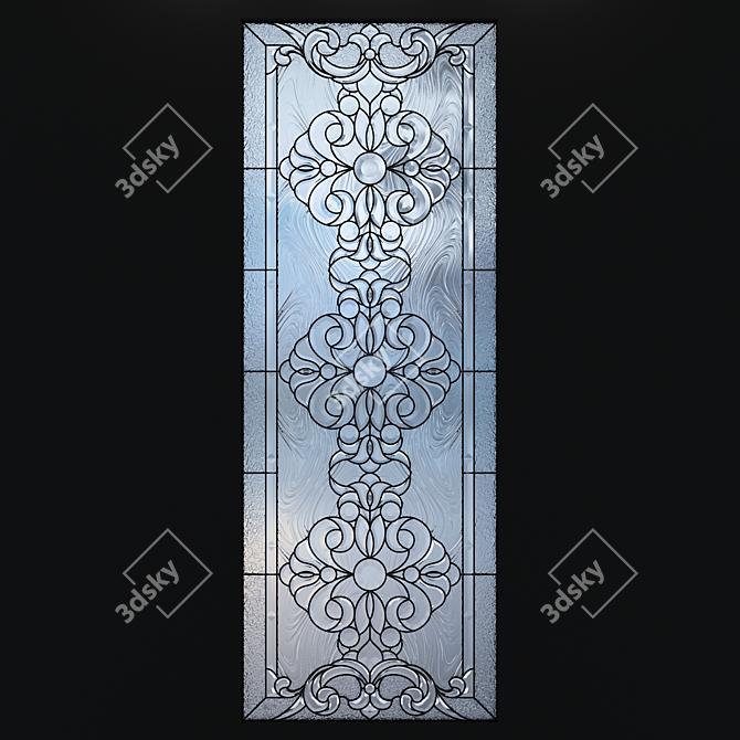 Stained Glass Panel 1000x2750mm 3D model image 1