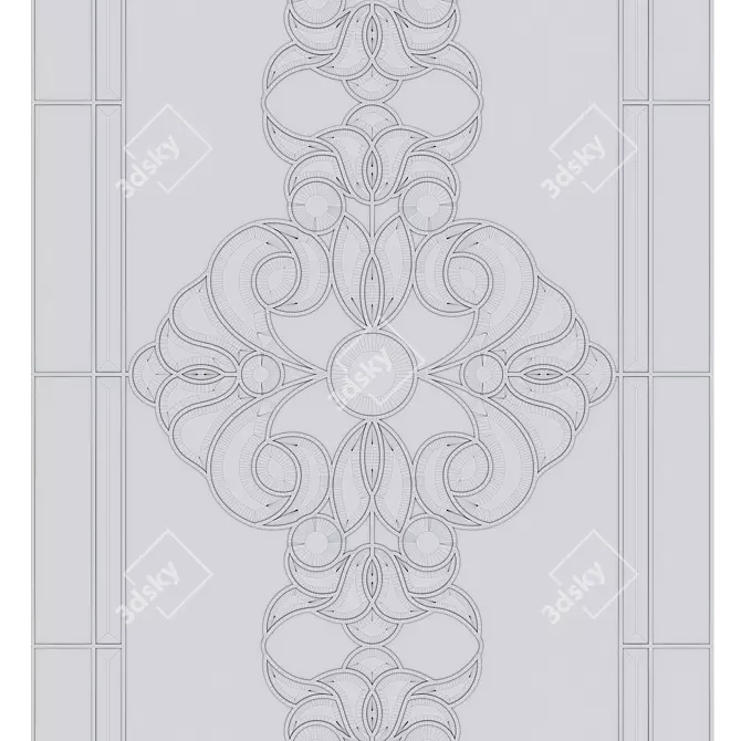 Stained Glass Panel 1000x2750mm 3D model image 5