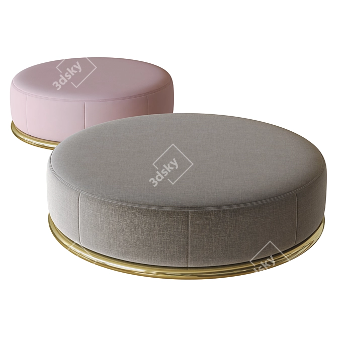 Elegant Abbracci Ottoman 3D Model 3D model image 2