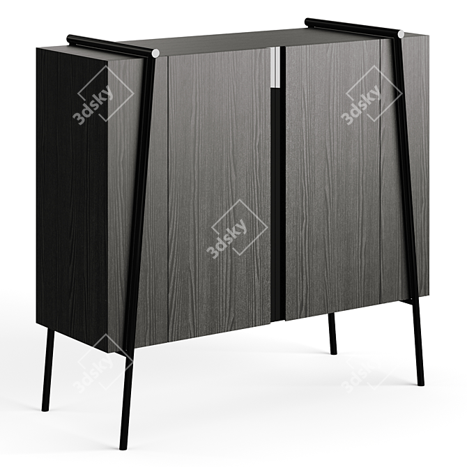 Premium Wood Cupboard with PBR 3D model image 1