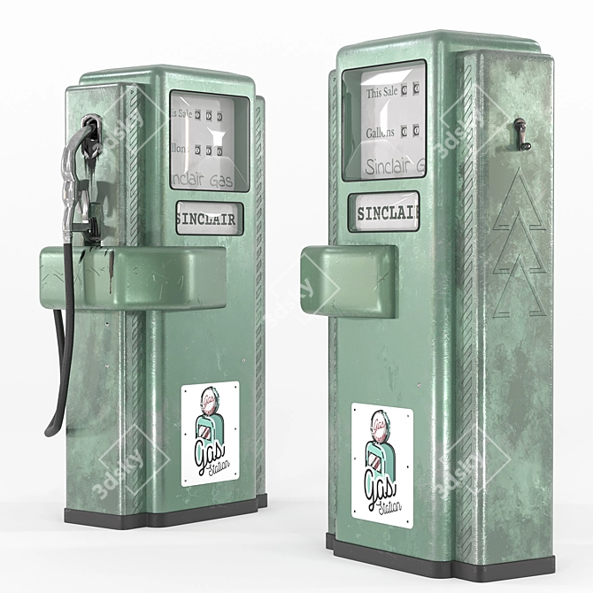 Vintage Sinclair Gas Pump In 3DsMax 3D model image 1